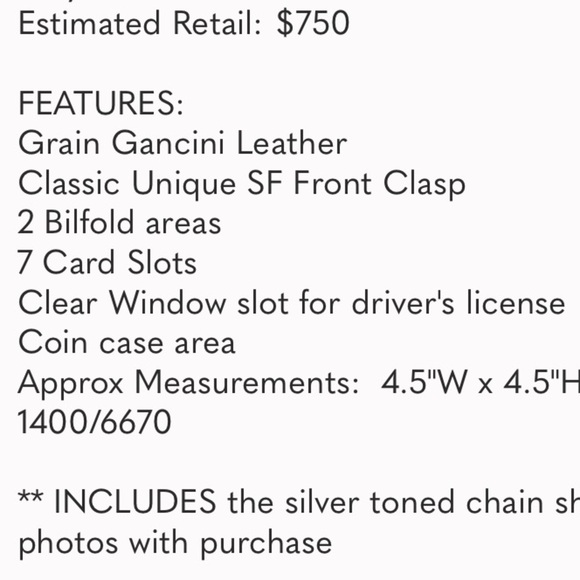 SALVATORE FERRAGAMO Vintage Gancini Compact Wallet Mauve with Chain - Picture 12 of 13